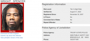 Spencer Wright Sex Offender Registry - Wanted status 