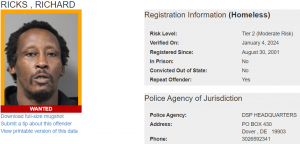 Richard Ricks Sex Offender Registry - Wanted status