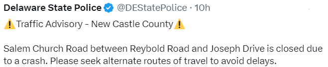 Road Closure Tweet