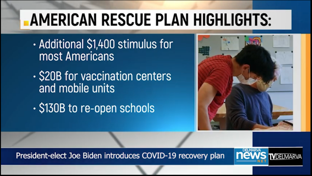 President-Elect Biden is hoping to reach a turning point in the Covid crisis with a recovery proposal totaling nearly 2 Trillion Dollars.