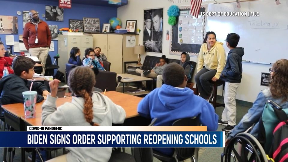 Biden Signs Executive Order to Task Agencies Plan on Reopening Schools and Keeping Them Open