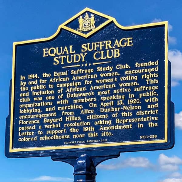 Delaware Public Archives dedicates equal suffrage historical marker