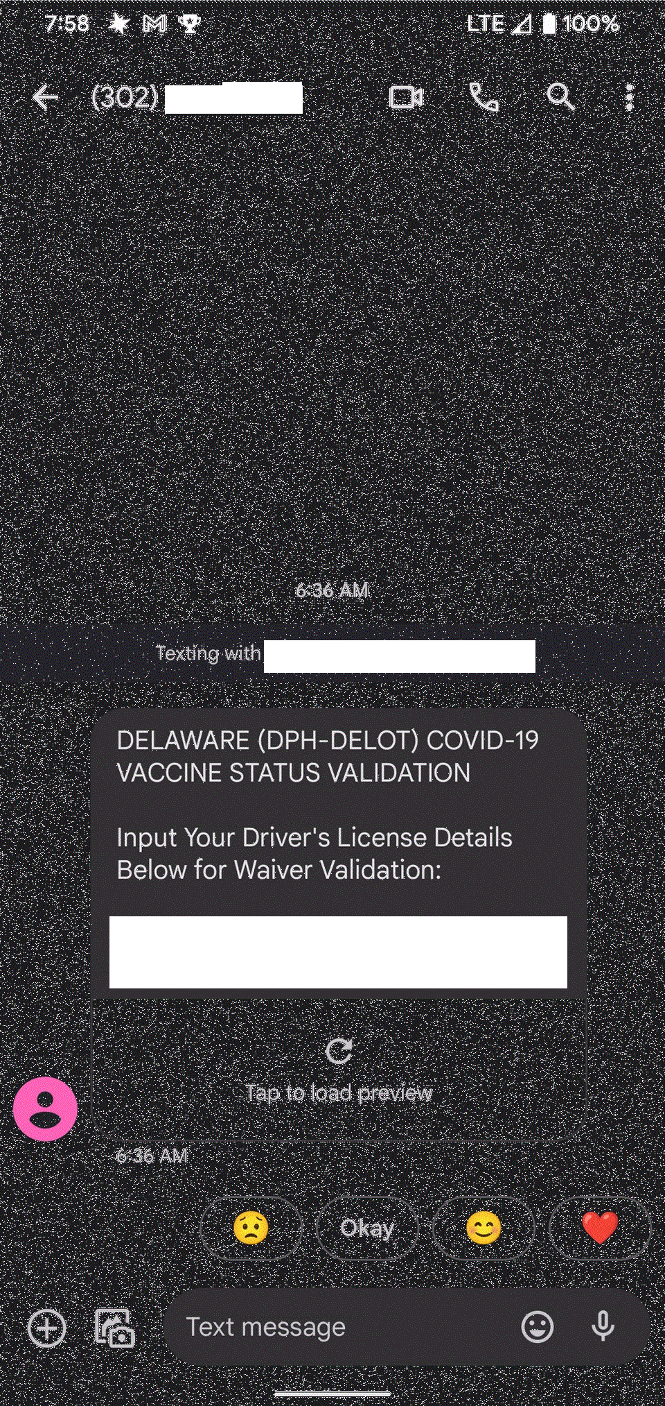 Latest text scam prompts warning from DPH, DelDOT