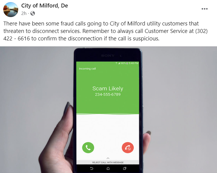 City of Milford warns residents of utility scam calls