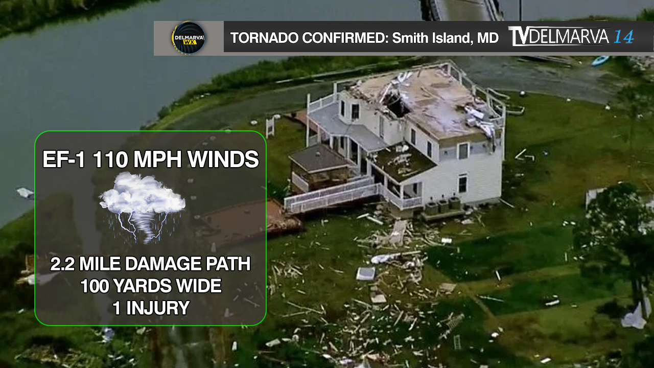 NWS Confirms Tornado On Smith Island, MD With Winds Of 110 MPH