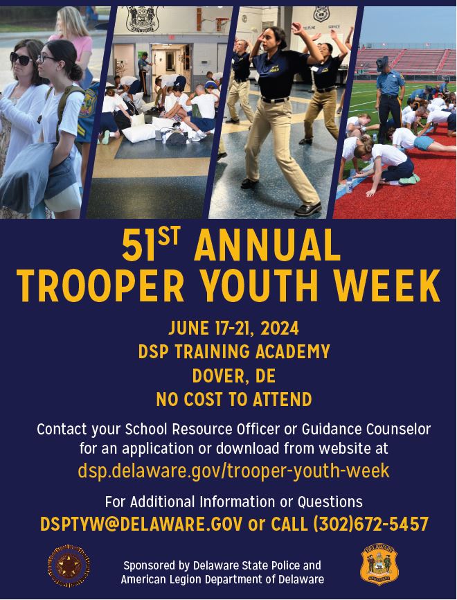 Delaware State Police Hosting 51st Annual Trooper Youth Week This Summer