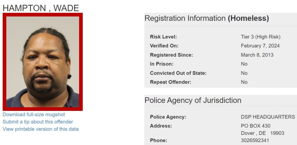 Homeless Sex Offender Notification