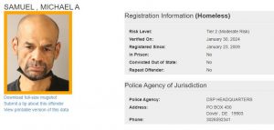 Homeless Sex Offender Notification