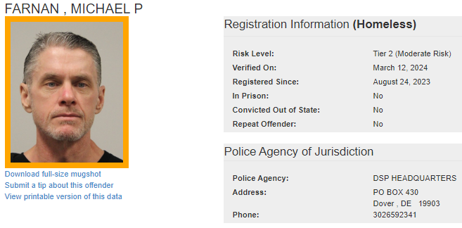 Homeless Sex Offender Notification