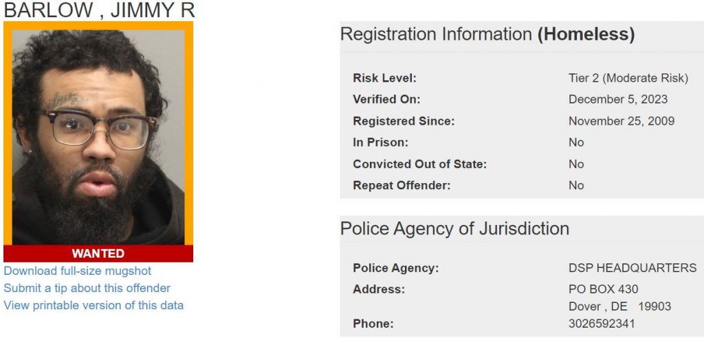 Delaware State Police S.O.A.R. Searching for Wanted Sex Offenders