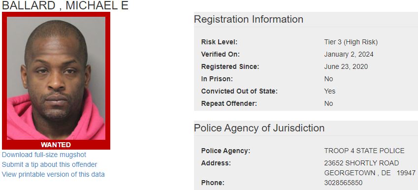 Delaware State Police S.O.A.R. Searching for Wanted Sex Offenders