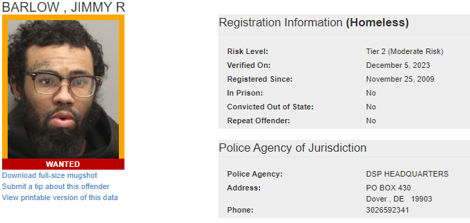 Delaware State Police S.O.A.R. Searching for Wanted Sex Offenders