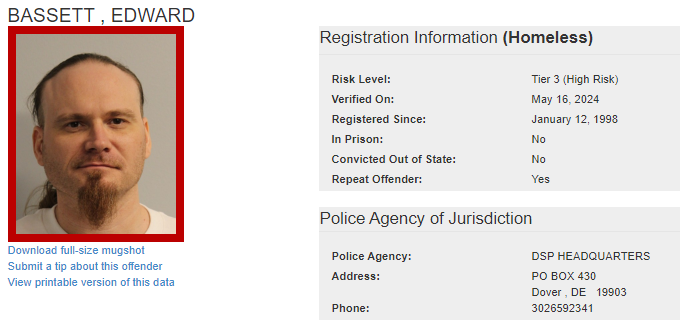 Homeless Sex Offender Notification