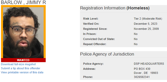 Delaware State Police S.O.A.R. Searching for Wanted Sex Offenders