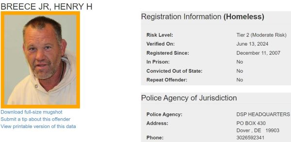 Homeless Sex Offender Notification