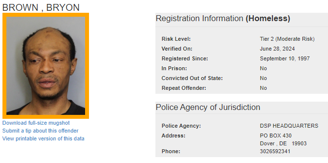 Homeless Sex Offender Notification