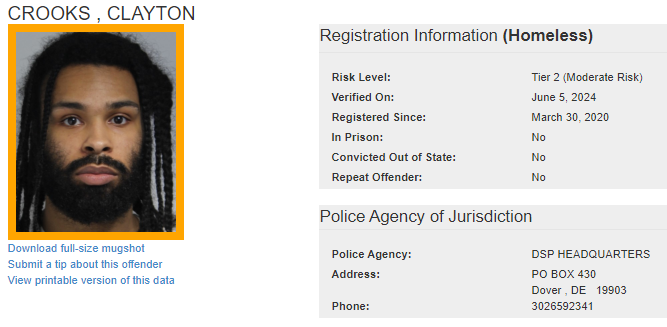 Homeless Sex Offender Notification