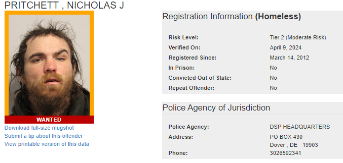 Delaware State Police S.O.A.R. Searching for Wanted Sex Offenders