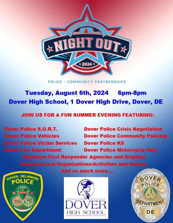 Dover Police National Night Out August 6th, 2024
