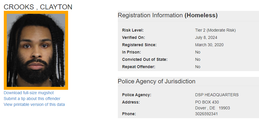 Homeless Sex Offender Notification