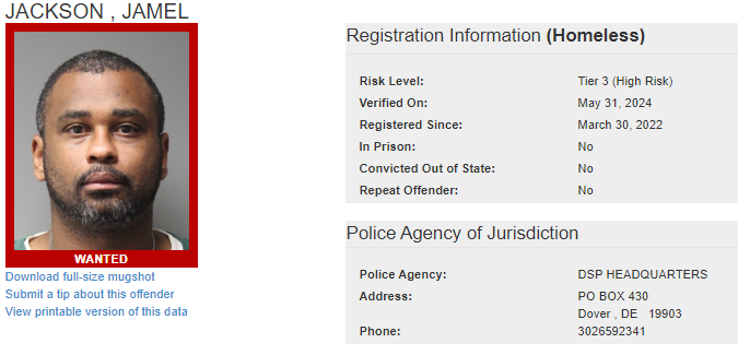 Delaware State Police S.O.A.R. Searching for Wanted Sex Offenders