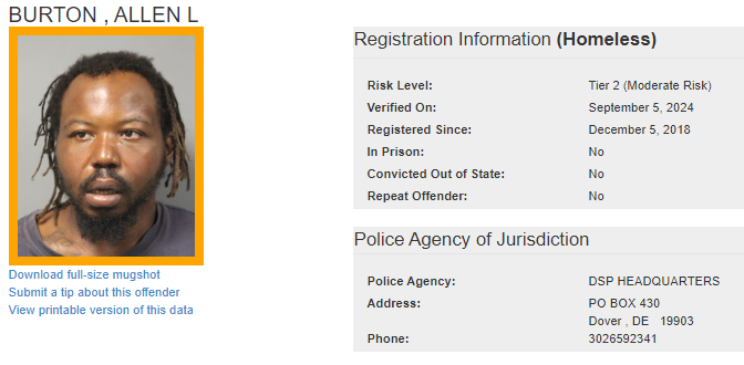 Homeless Sex Offender Notification
