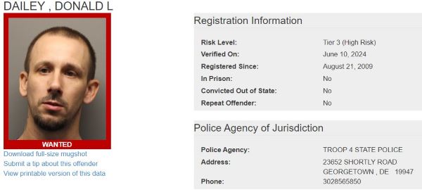 Delaware State Police S.O.A.R. Searching for Wanted Sex Offenders