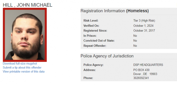 Homeless Sex Offender Notification