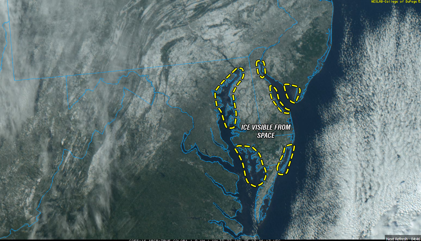 Largest Ice Build Up In Several Years For Delmarva Coastal Waters