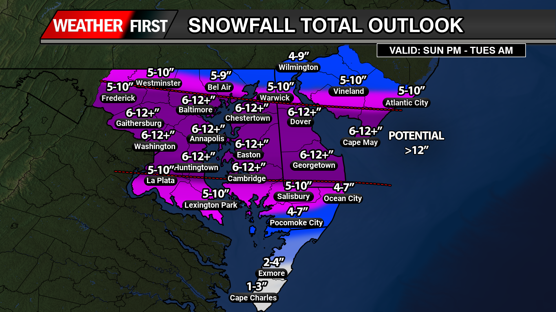 Significant Winter Storm Ahead For Delmarva Sunday Night Through Tuesday.