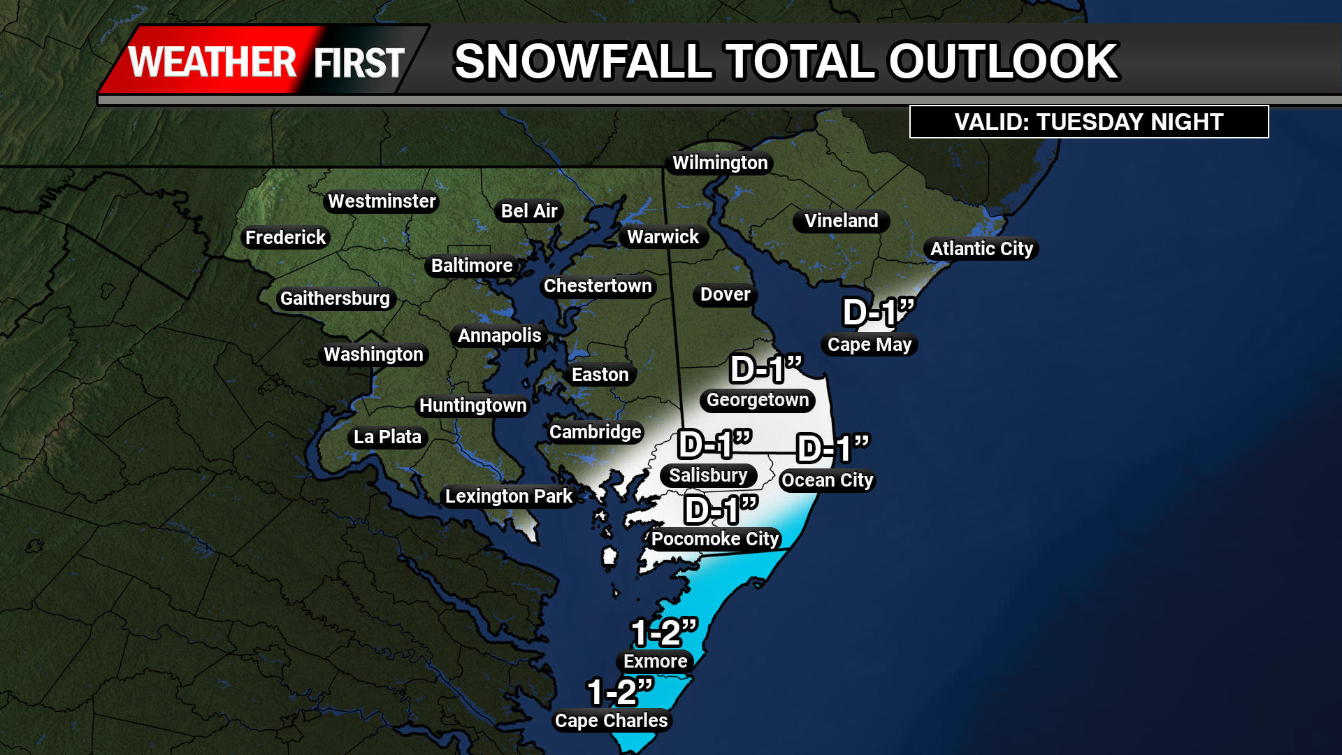 Light Snow Event Tonight For Areas Of Southern Delmarva: Dangerous Cold Remains