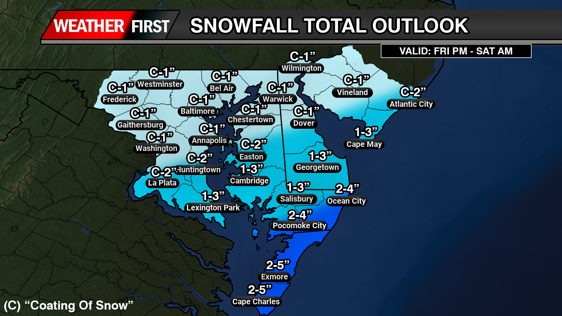 Light To Moderate Snowfall Returning To Delmarva This Weekend