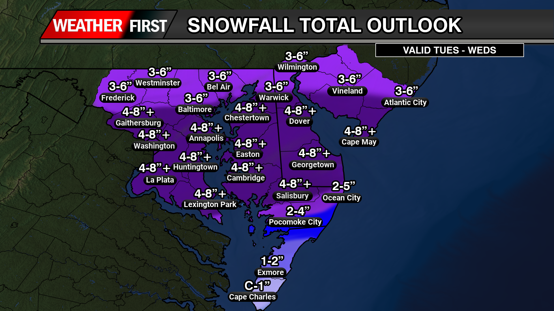 Significant Winter Storm Set to Impact the Delmarva Region Tuesday into Wednesday