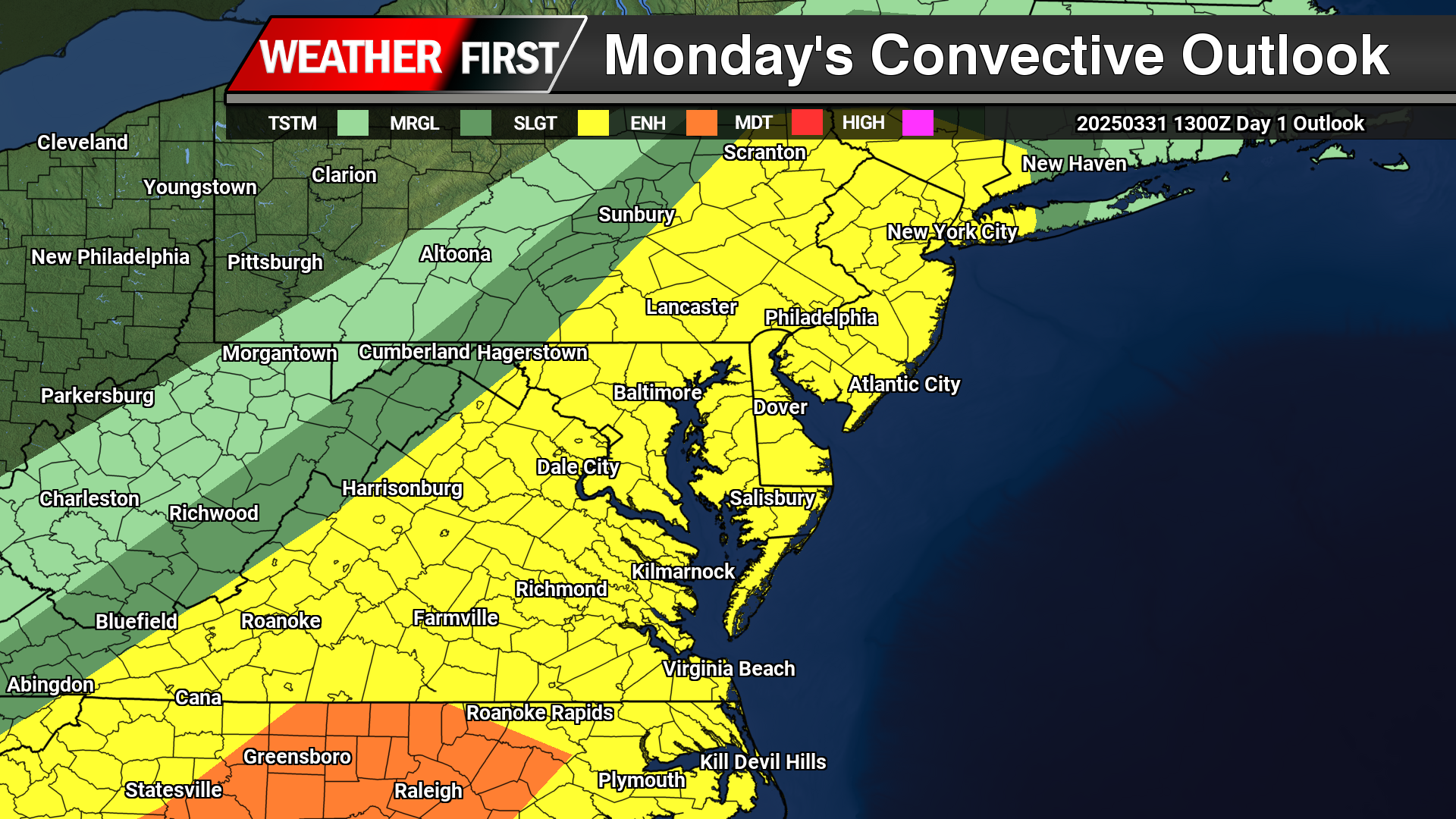 Severe Weather On Tap For Monday Evening Across Delmarva