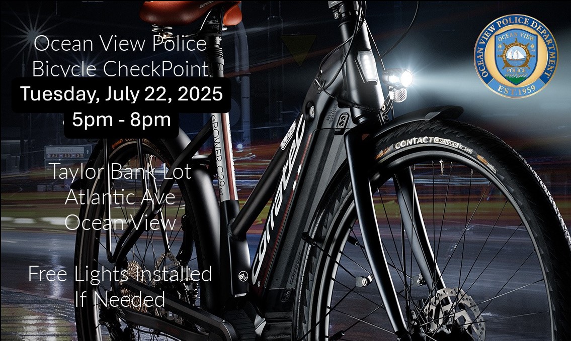 OCEAN VIEW POLICE TO HOLD ANNUAL BICYCLE SAFETY CHECKPOINT TUESDAY