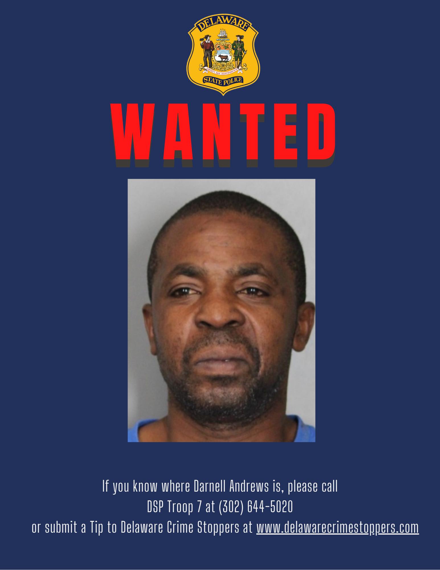 Delaware State Police Ask Public to Help Locate Millsboro Man Wanted for Felony Assault