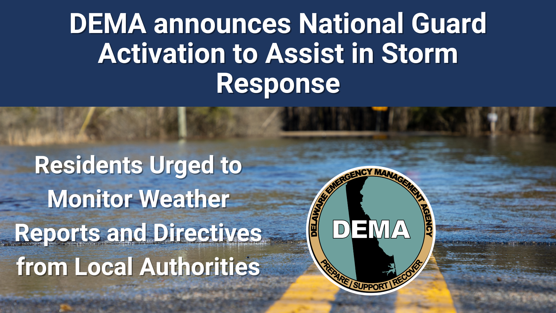DEMA Mobilizes Delaware National Guard in Preparation for Coastal Storm Effects