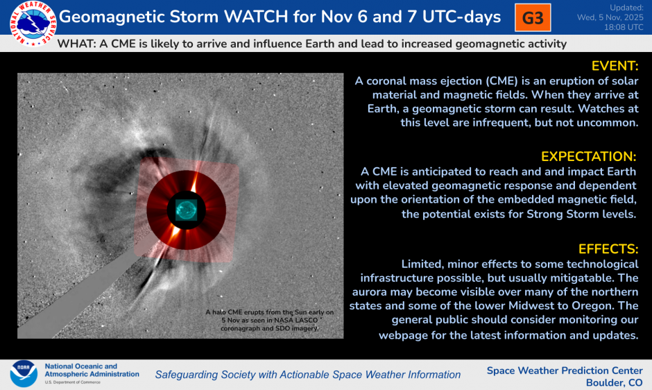 G3 Geomagnetic Storm Watch: Northern Lights Possible Over Delmarva Thursday Night
