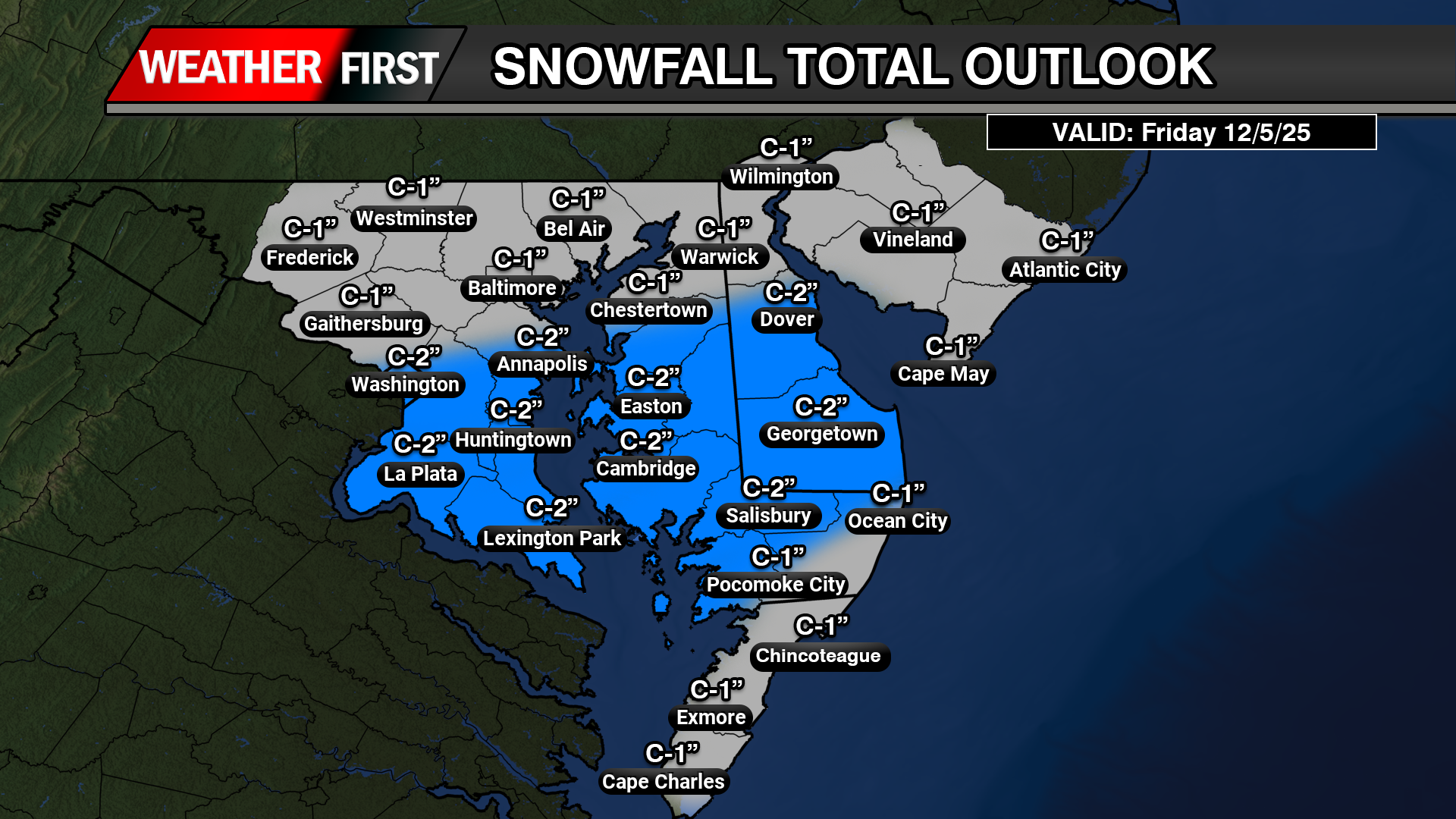 Delmarva’s First Measurable Snow Of The Season On Friday