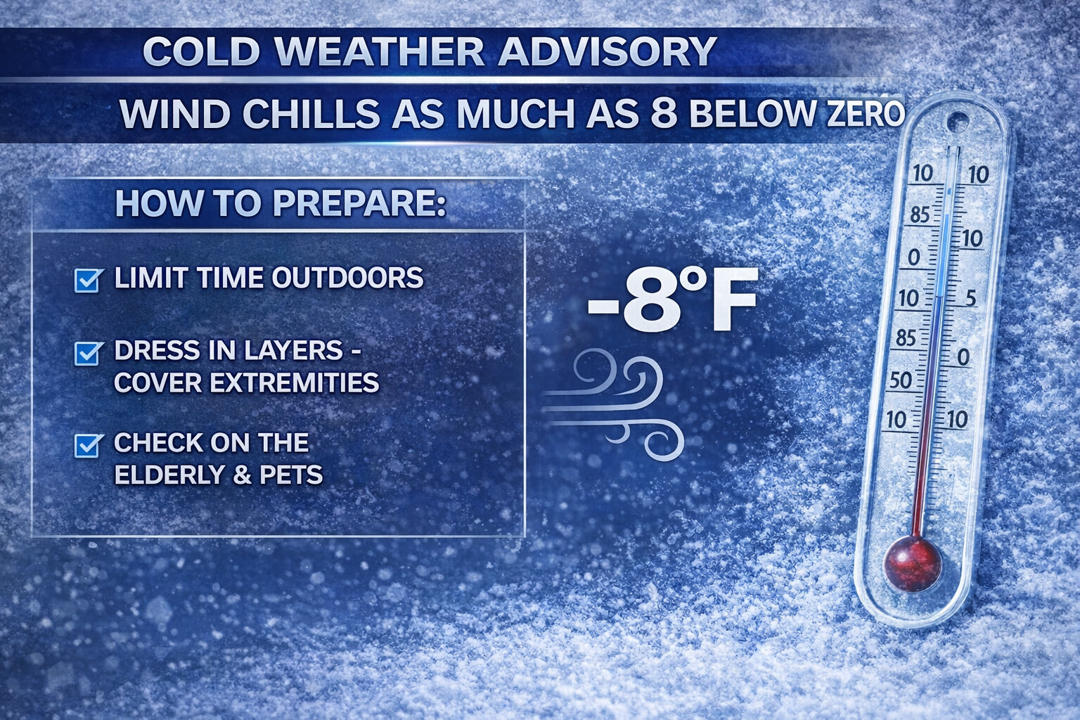 Cold Weather Advisory In Effect For Friday Night Across Delmarva