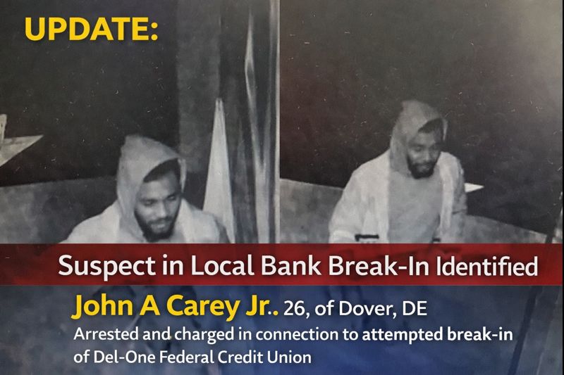 Dover Man Charged in Milford Bank Break-In Attempt