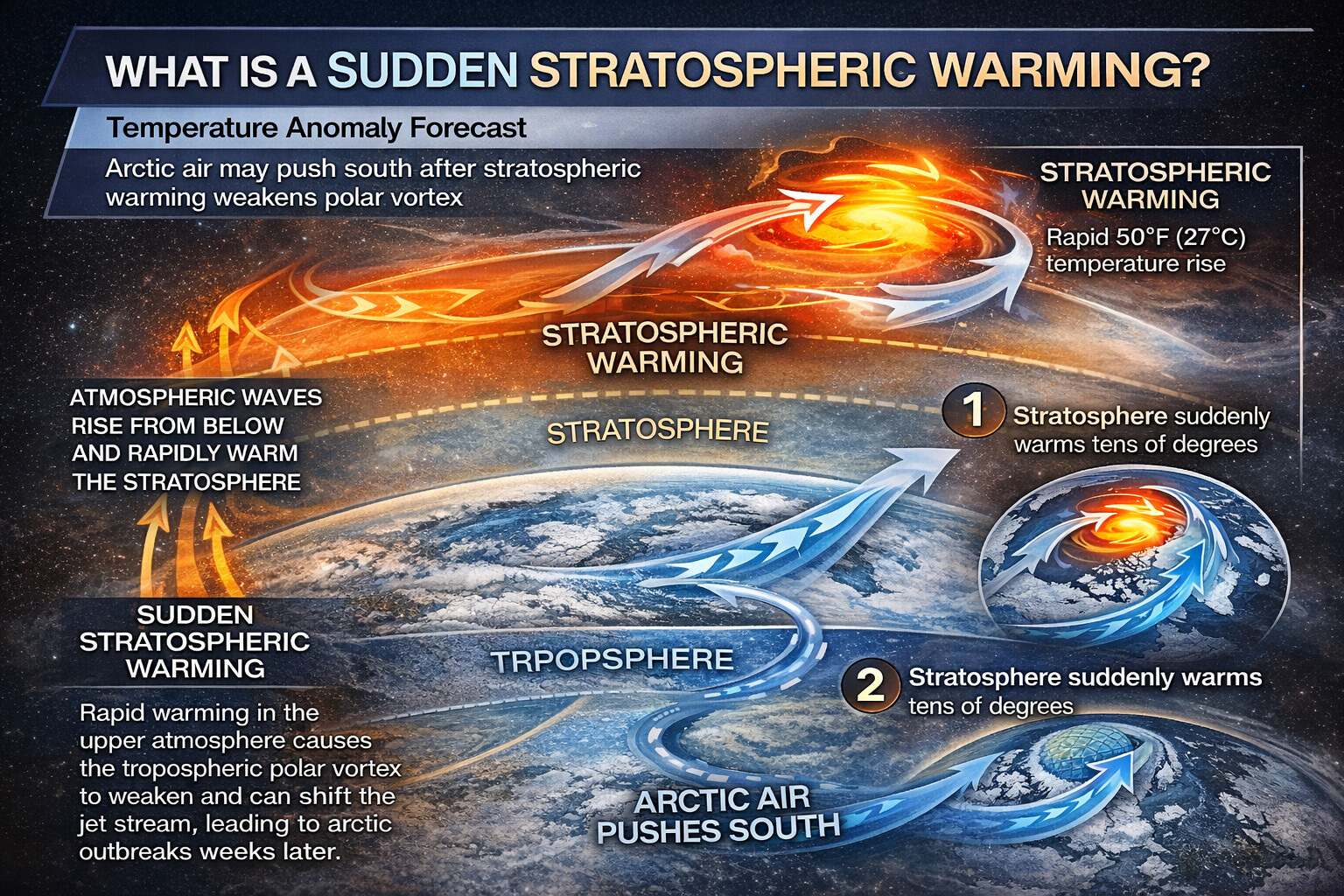 Major Stratospheric Warming Event Expected in February Could Shake Up U.S. Winter Weather