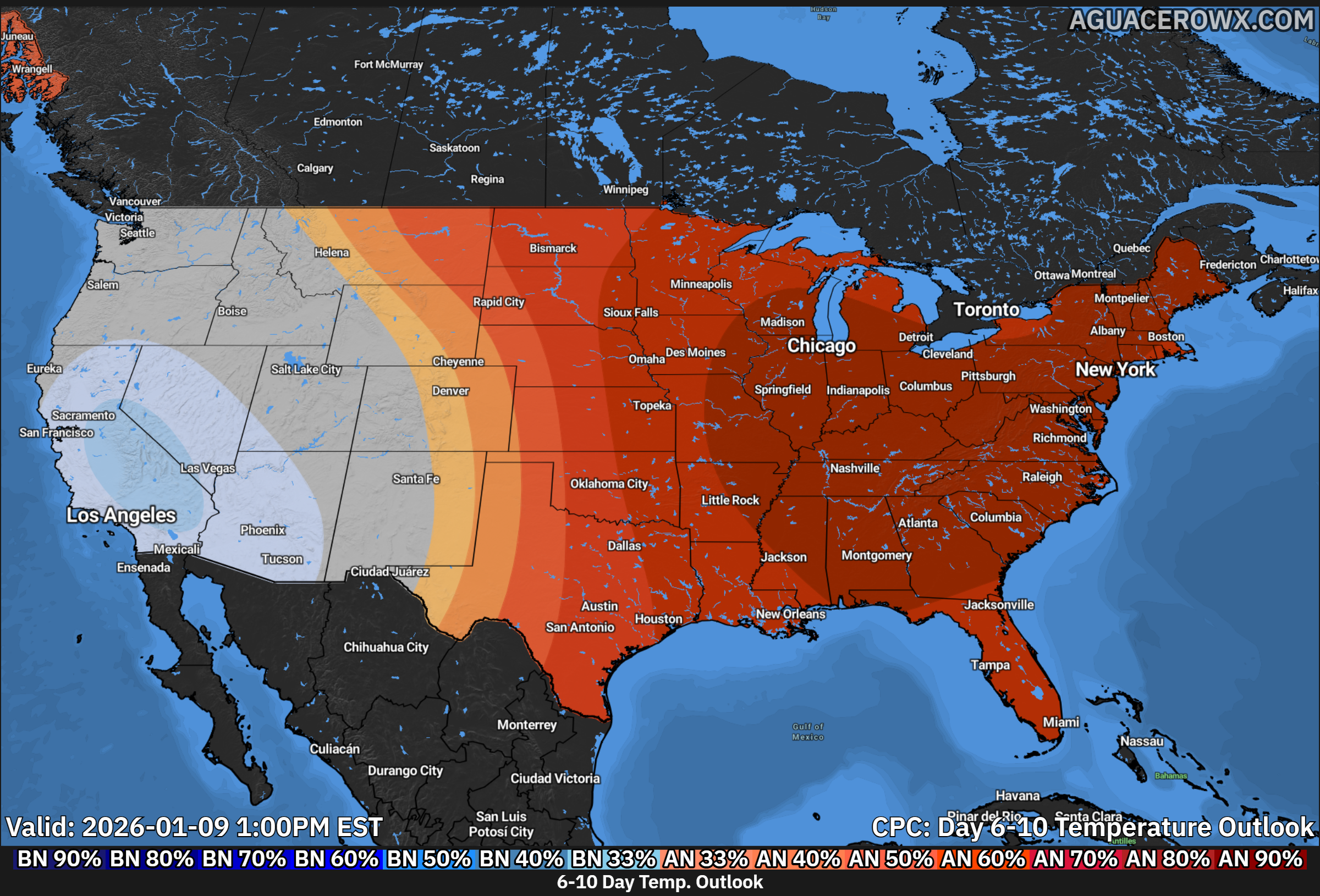 Widespread Warmth Expected Across Eastern U.S. in Mid-January Outlook