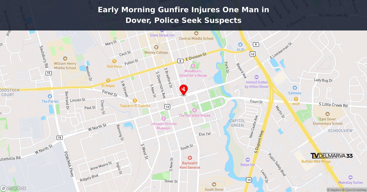 Early Morning Gunfire Injures One Man in Dover, Police Seek Suspects