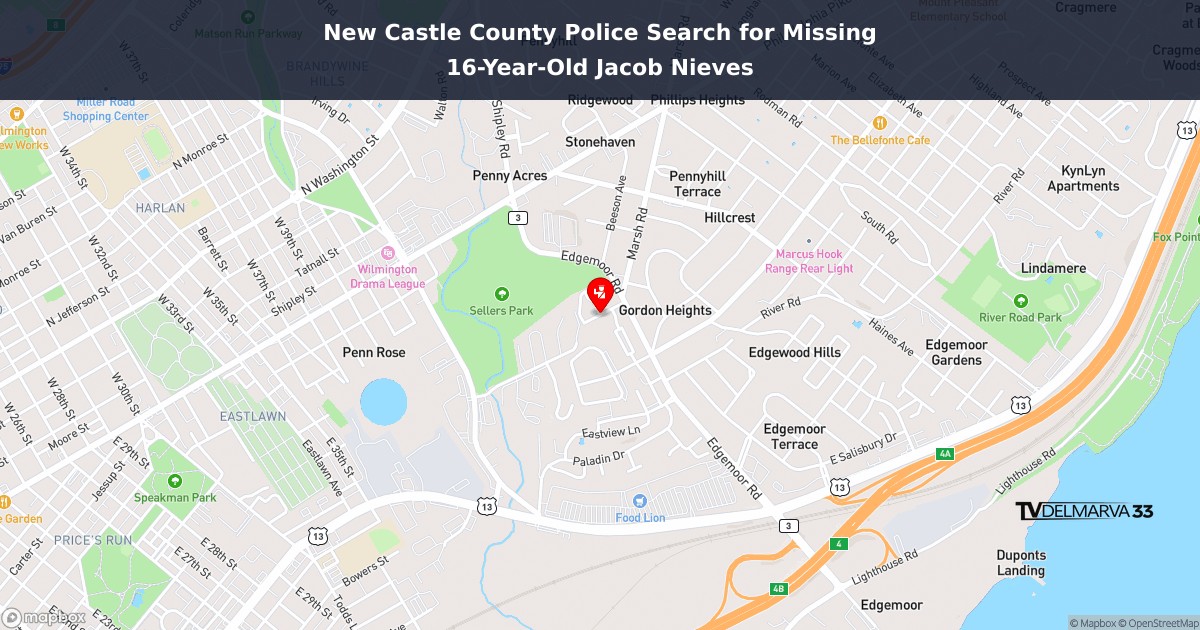 New Castle County Police Search for Missing 16-Year-Old Jacob Nieves