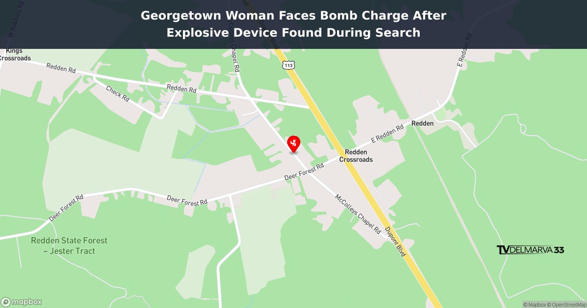 Georgetown Woman Faces Bomb Charge After Explosive Device Found During Search