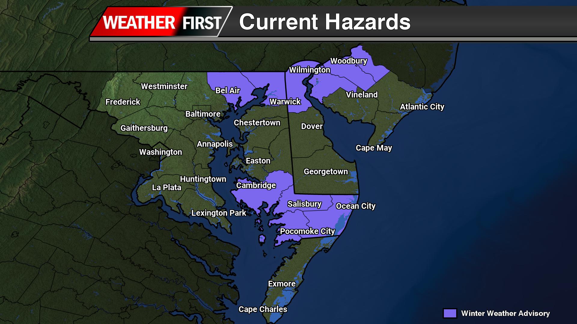 Winter Weather Advisory In Effect For Sunday