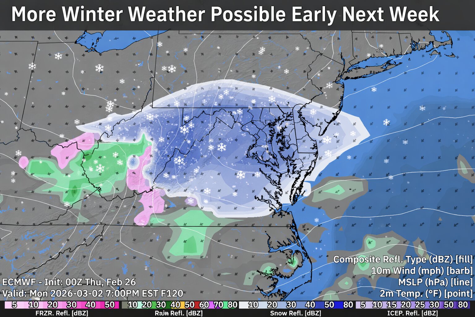 Another Round of Wintry Weather Possible Early Next Week Across Delmarva