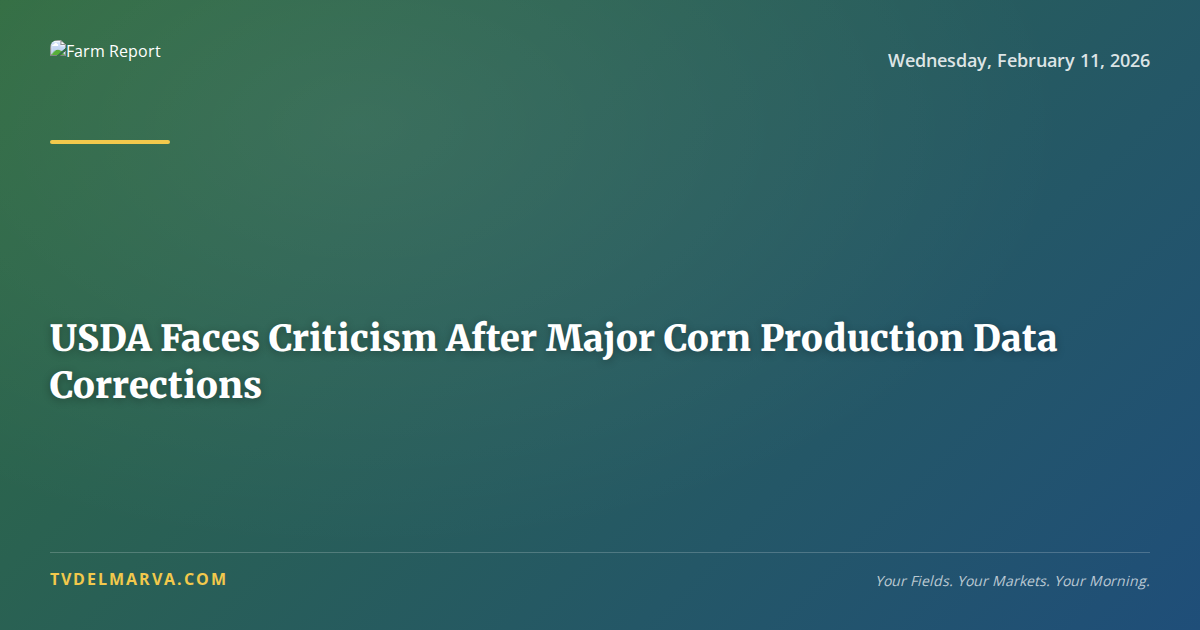USDA Faces Criticism After Major Corn Production Data Corrections