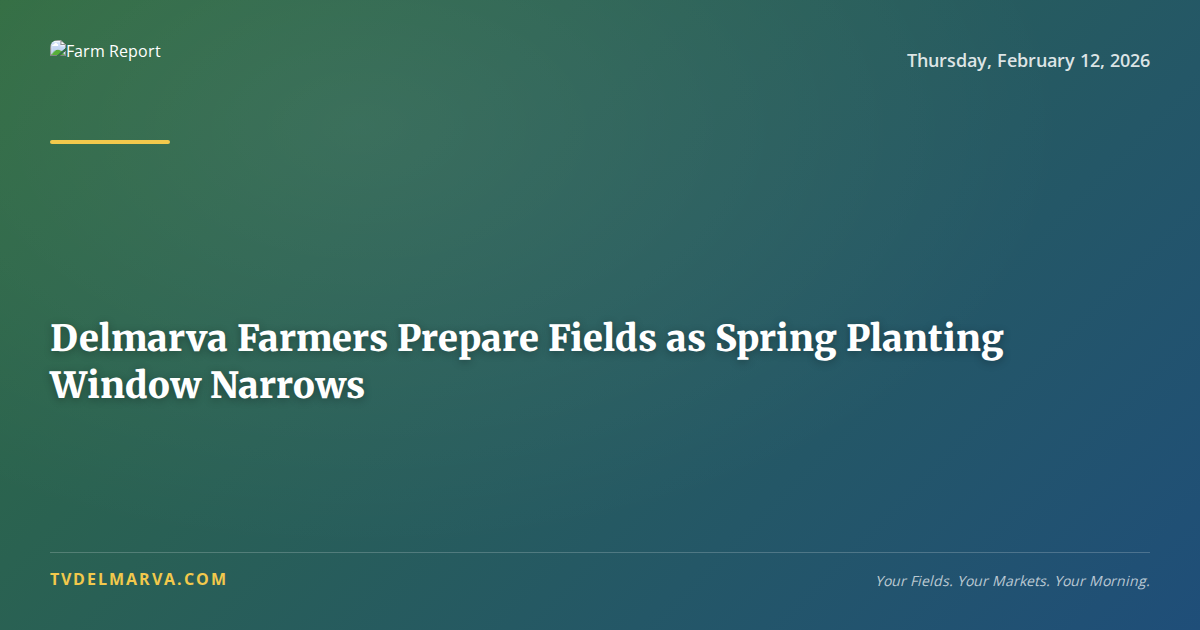 Delmarva Farmers Prepare Fields as Spring Planting Window Narrows